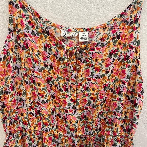 Roxy Everything Is Fine Dress Pastel Rose Floral Mini Dress Size Large - Picture 3 of 13